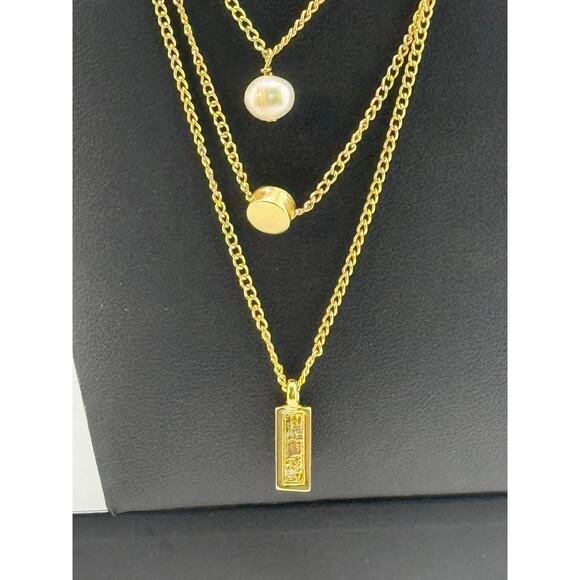 Karine Sultan Multi Layer 24K GP Boho Necklace - Picture 2 of 3
